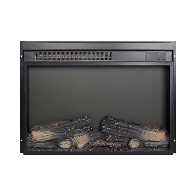 Alt view image 6 of 7 - 23 Inch Electric Fireplace Insert, Ultra Thin Heater With Log Set & Realistic Flame, Remote Control With Timer, Overheating Protection