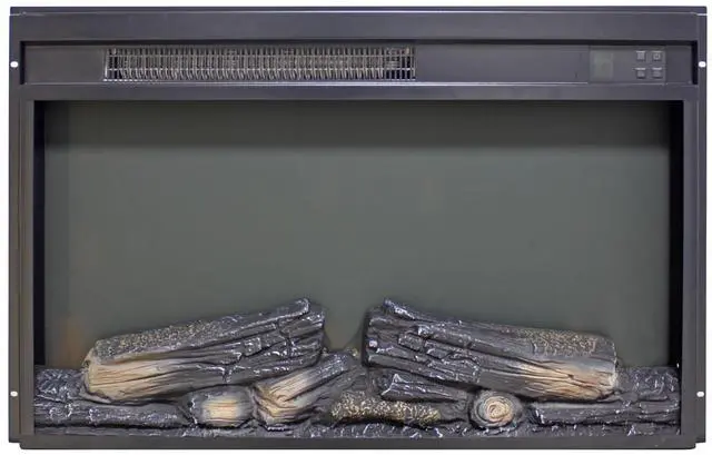 Alt view image 5 of 7 - 26 Inch Electric Fireplace Insert, Ultra Thin Heater With Log Set & Realistic Flame, Remote Control With Timer, Overheating Protection