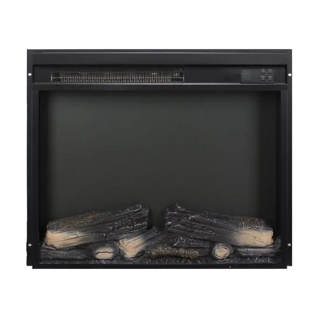 Alt view image 5 of 7 - 23 Inch Electric Fireplace Insert, Ultra Thin Heater With Log Set & Realistic Flame, Remote Control With Timer, Overheating Protection