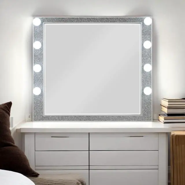Alt view image 2 of 5 - Sliverfluff Mirrored & Champagne Finish Mirror W/Light