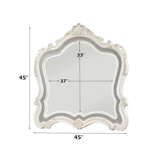 Alt view image 3 of 5 - Chantelle Pearl White Finish Mirror