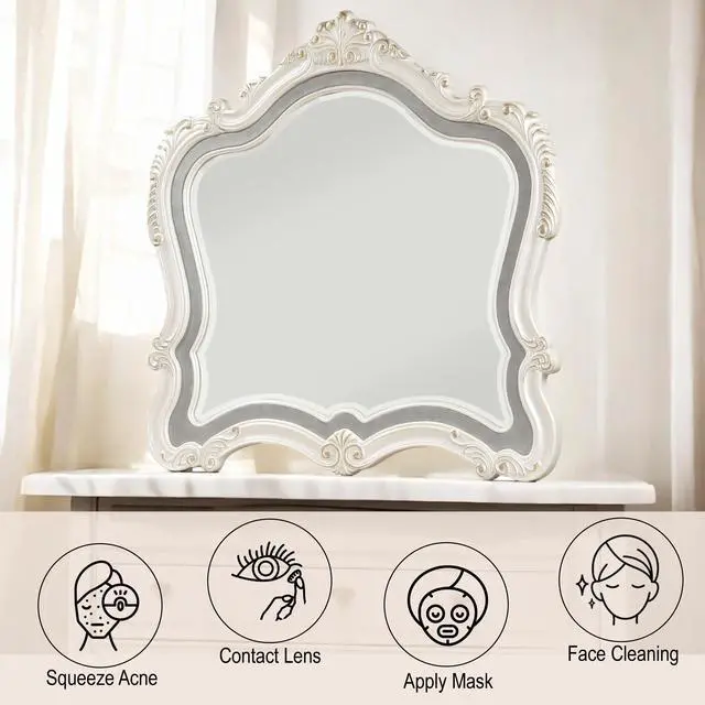 Alt view image 4 of 5 - Chantelle Pearl White Finish Mirror