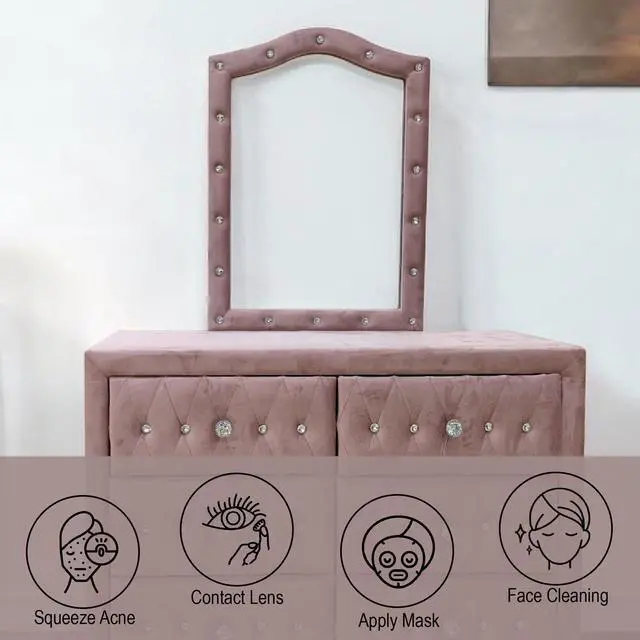 Alt view image 4 of 5 - Reggie Pink Fabric Mirror