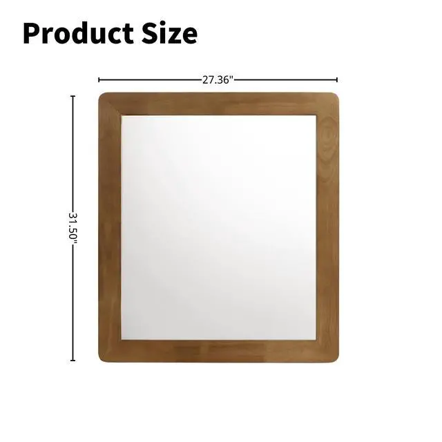 Alt view image 2 of 5 - Roundhill Furniture Vichy Wood Mirror