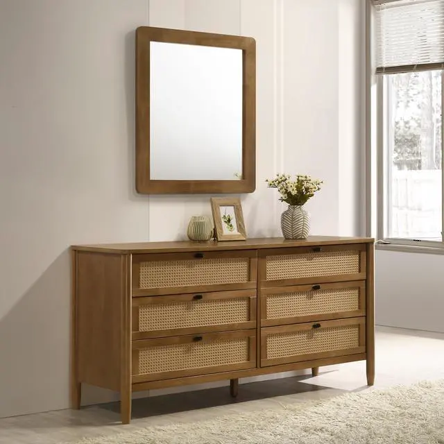 Alt view image 3 of 5 - Roundhill Furniture Vichy Wood Mirror