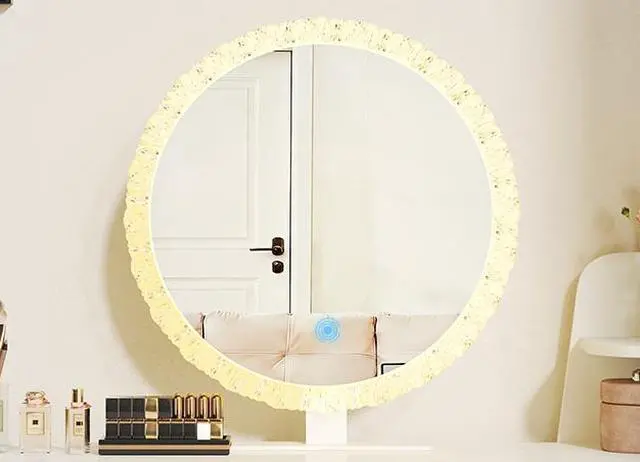 Alt view image 4 of 6 - Crystal Edge LED Makeup Mirror with 3-Color Dimmable Lighting