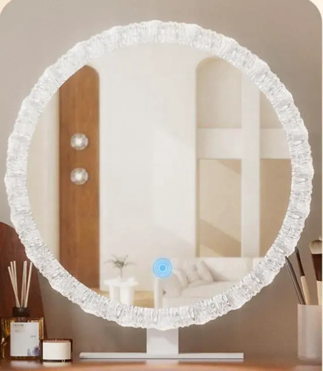 Alt view image 3 of 6 - Crystal Edge LED Makeup Mirror with 3-Color Dimmable Lighting