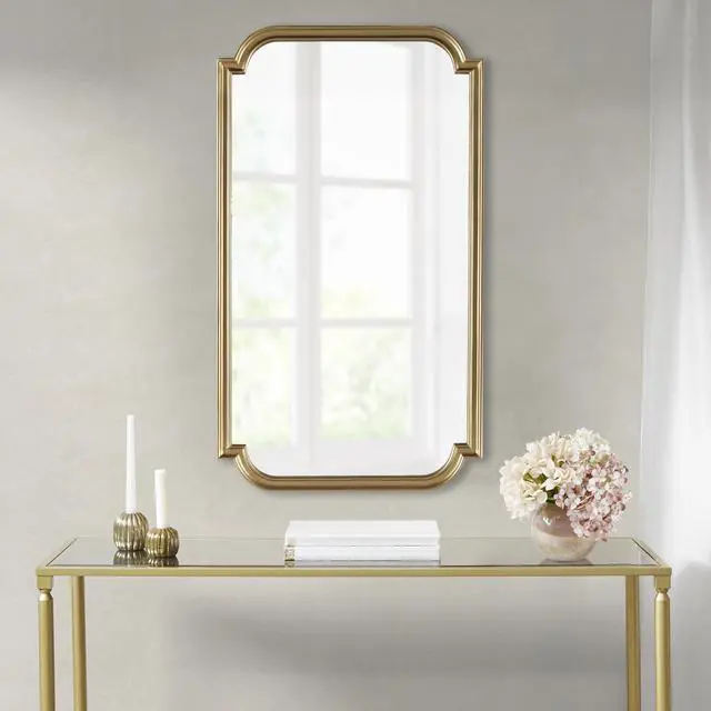 Main image of Gold Scalloped Wood Wall Mirror