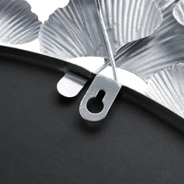 Alt view image 6 of 7 - 30.5" Gingko Leaf Round Wall Mirror Silver