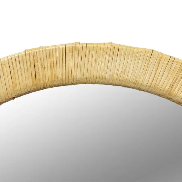 Alt view image 2 of 7 - 39.00x26.00x1.20" Natural Rattan Arched Wall Mirror