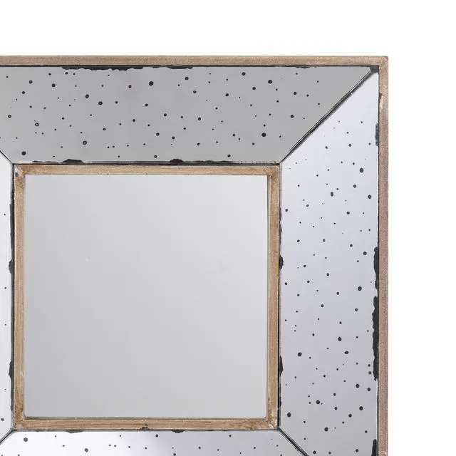 Alt view image 2 of 5 - Joe 12 Inch Square Wall Mirror, 3 Dimensional, Speckled Off White and Brown