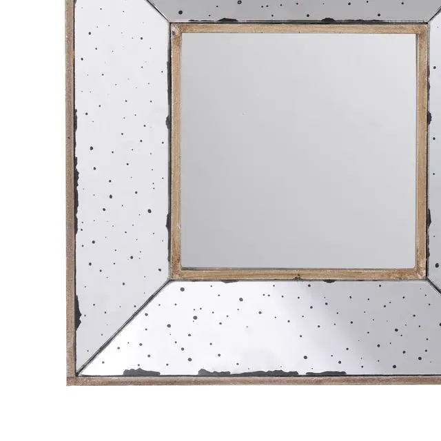 Alt view image 4 of 5 - Joe 12 Inch Square Wall Mirror, 3 Dimensional, Speckled Off White and Brown