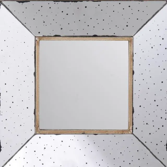Alt view image 3 of 5 - Joe 12 Inch Square Wall Mirror, 3 Dimensional, Speckled Off White and Brown