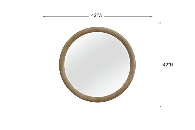 Alt view image 2 of 5 - English Knotty Oak Inspired Round Mirror