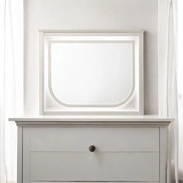 Alt view image 4 of 4 - Laveda Pearl White Finish Mirror w/LED