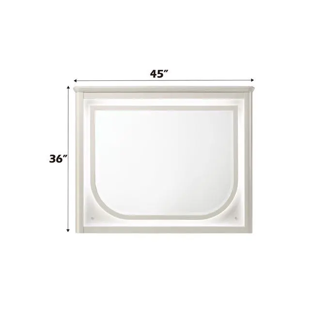 Alt view image 2 of 4 - Laveda Pearl White Finish Mirror w/LED