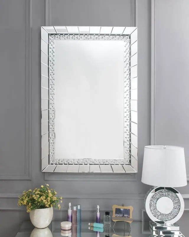 Main image of Nysa Mirrored & Faux Crystals Accent Mirror