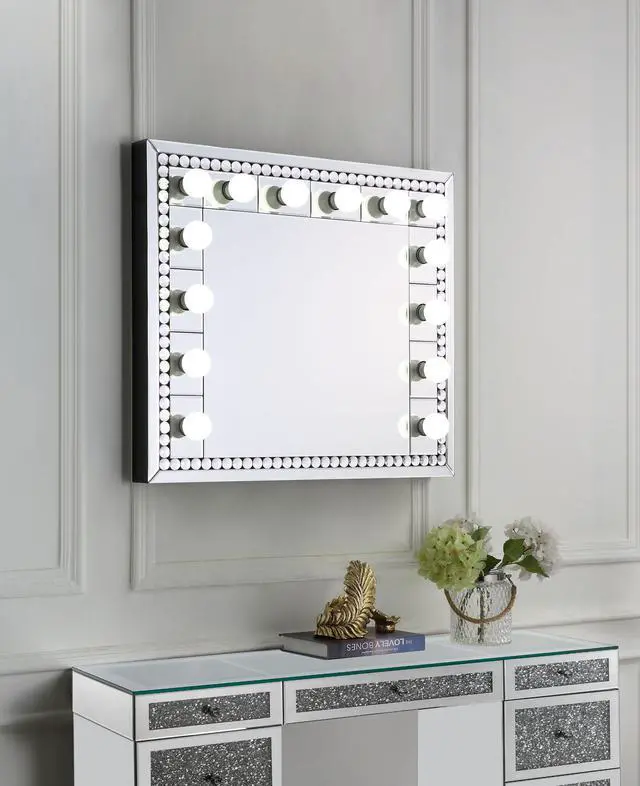Main image of Farai Mirrored & Faux Crystal Diamonds Accent Mirror