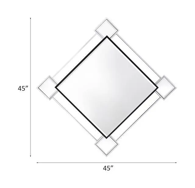 Alt view image 3 of 5 - Asbury Mirrored & Chrome Finish Accent Mirror (Assembled)