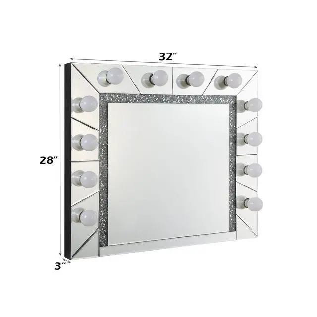 Alt view image 2 of 6 - Noralie Mirrored & Faux Diamonds Accent Mirror (Assembled)