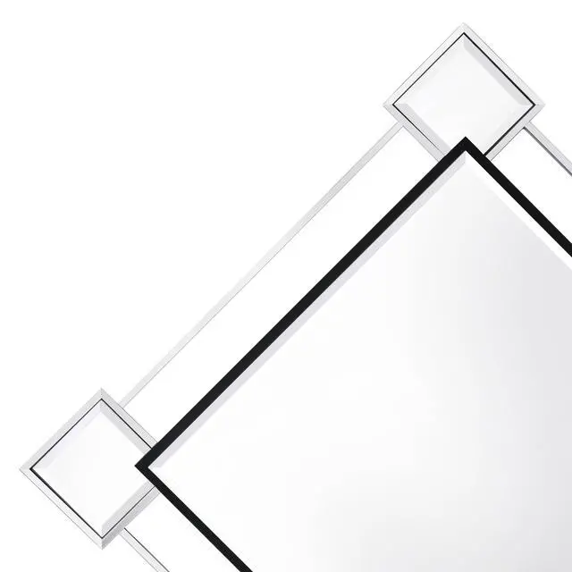 Alt view image 5 of 5 - Asbury Mirrored & Chrome Finish Accent Mirror (Assembled)
