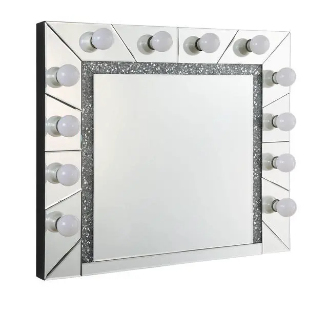 Alt view image 3 of 6 - Noralie Mirrored & Faux Diamonds Accent Mirror (Assembled)