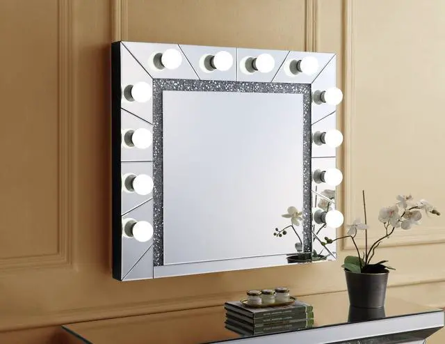 Main image of Noralie Mirrored & Faux Diamonds Accent Mirror (Assembled)