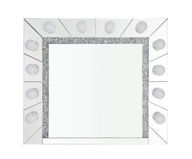 Alt view image 4 of 6 - Noralie Mirrored & Faux Diamonds Accent Mirror (Assembled)