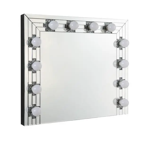Alt view image 3 of 6 - Noralie Mirrored & Faux Diamonds Accent Mirror (Assembled)