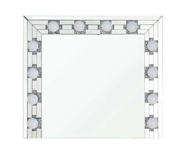 Alt view image 4 of 6 - Noralie Mirrored & Faux Diamonds Accent Mirror (Assembled)