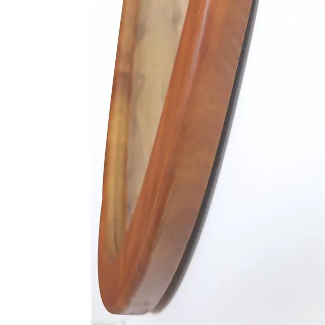 Alt view image 6 of 7 - Solid Wood Mirror 45 Inch Asymmetrical Wall Mirror Wooden Framed Mirror Large Sized Dressing Mirror, for Living Room, Bedroom, Bathroom, Hallway or Entry Way, Walnut