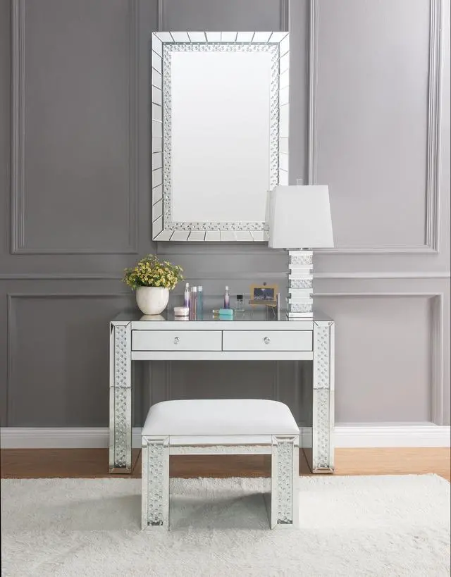 Alt view image 7 of 7 - Nysa Mirrored & Faux Crystals Accent Mirror