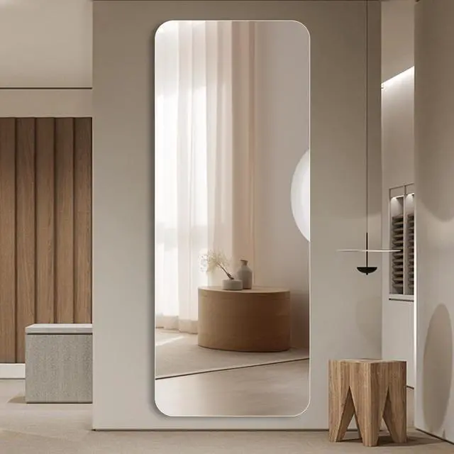 Alt view image 3 of 7 - 65"x 24" inch Full Body round corner mirror for Living Room Bedroom Cloakroom Wall hanging with hanging hole High quality 5mm silver mirror Explosion-proof glass