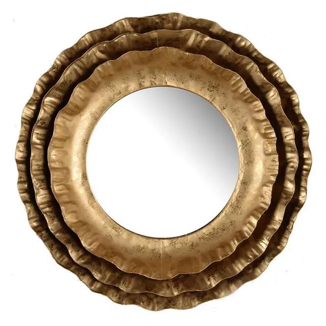 Alt view image 2 of 7 - 16" Round Wall Mirror with Gold Metal Frame, Mid-Century Modern Accent Mirror for Living Room