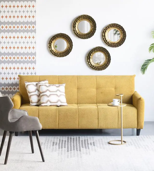 Alt view image 3 of 7 - 16" Round Wall Mirror with Gold Metal Frame, Mid-Century Modern Accent Mirror for Living Room