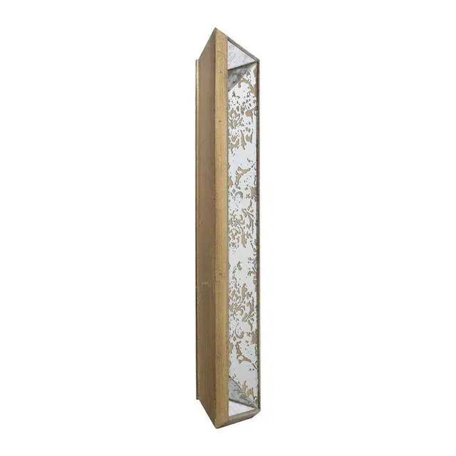 Alt view image 5 of 6 - 20" x 12" Antique Silver Rectangle Mirror with Floral Accents, Mirrored Display Tray, Hanging Wall Mirror