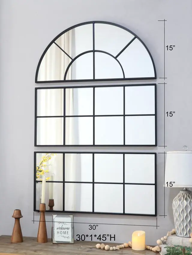 Alt view image 5 of 6 - 30" x 45" Large Arched Wall Mirror with Three Separate Sections
