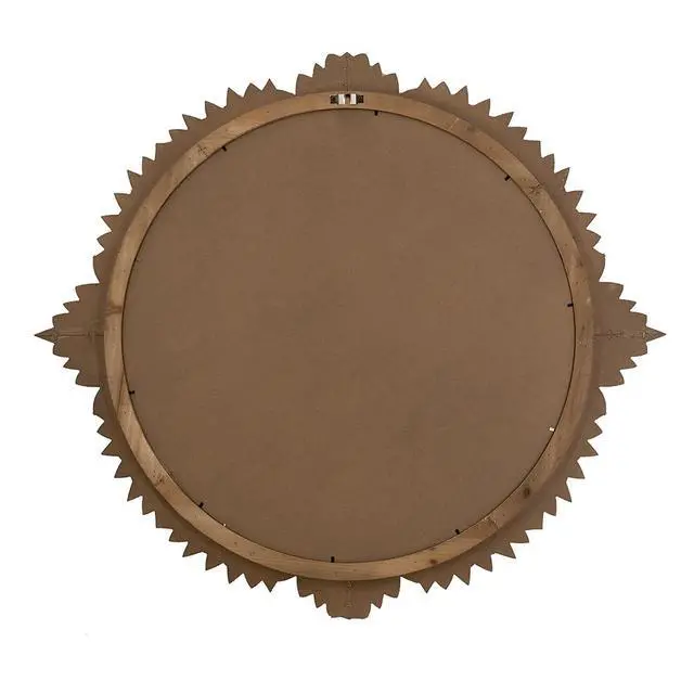 Alt view image 6 of 6 - 35.5x31.5" Round MDF Wall Mirror with Ornate Gold Frame