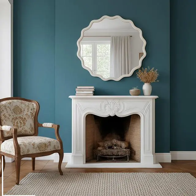Alt view image 6 of 7 - White 30 inch Wavy Round Solid Wood Frame Decorative Mirror,For Bedroom, Bathroom, Living Room, Entryway