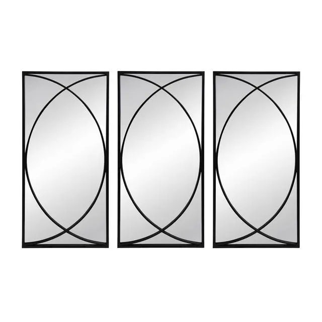 Alt view image 2 of 7 - 32'' Rectangular Wall Mirrors with Black Frame, Home Decor for Living Room Bedroom Entryway