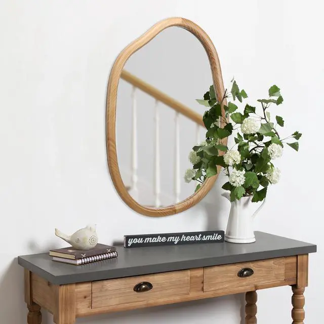 Alt view image 5 of 7 - Irregular Wall Mirror Decorative, Asymmetrical Mirror for Wall Decor, Wavy Accent Mirrors for Living Room Bathroom Bedroom Entryway, Abstract Irregular Shape Curvy Mirror, 32"x22"
