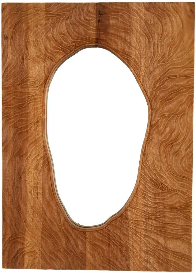 Main image of 20'' Timeline Mirror, Wall-mounted Vintage Rectangular Solid Rosewood Decorative Mirror, Irregular Mirror, Suitable for Bathroom, Bedroom, Living Room, Entryway, etc.