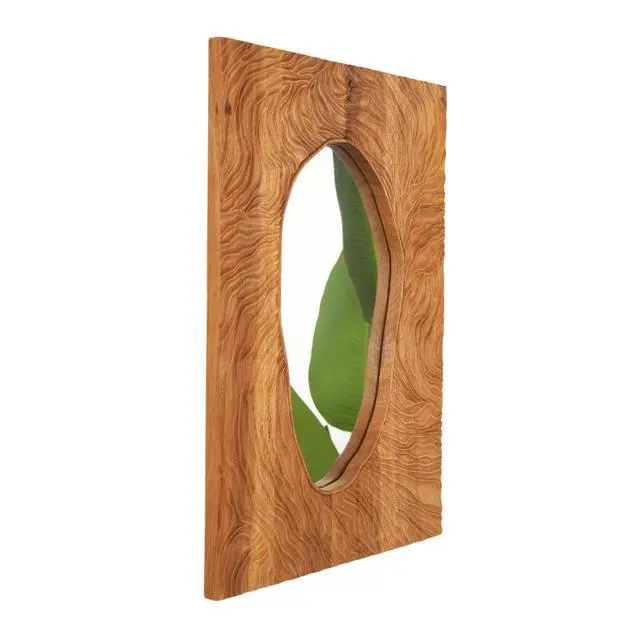 Alt view image 2 of 7 - 20'' Timeline Mirror, Wall-mounted Vintage Rectangular Solid Rosewood Decorative Mirror, Irregular Mirror, Suitable for Bathroom, Bedroom, Living Room, Entryway, etc.