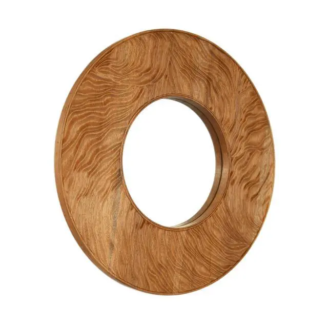 Alt view image 6 of 7 - 24'' Ring Mirror, Wall-mounted Vintage Circle Solid Rosewood Decorative Mirror, Round Mirror, Suitable for Bathroom, Bedroom, Living Room, Entryway, etc.