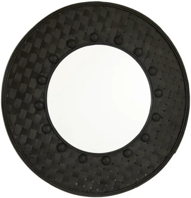 Main image of 24'' Solea Mirror, Hand-woven Black Bamboo Artistry Wall Hanging Circle Mirror, Suitable for Bathroom, Bedroom, Living Room, Entryway, etc.