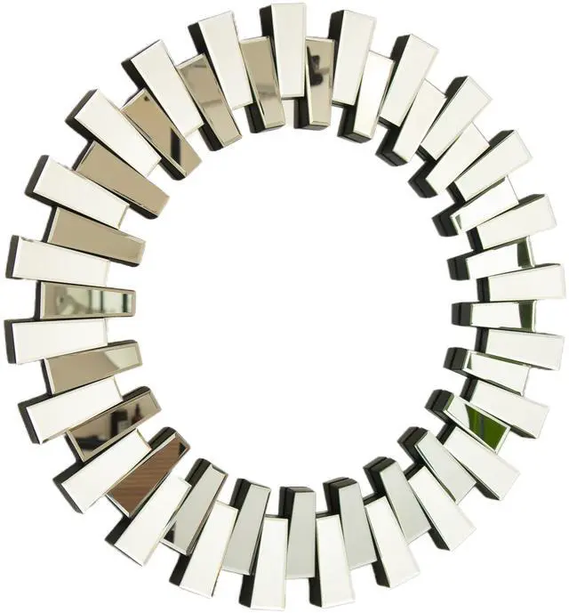 Main image of 32'' Kaltis Mirror, Wall-mounted Modern Decorative Circle PU Mirror, Irregular Shape, Suitable for Bathroom, Bedroom, Living Room, Corridor, Entryway, etc.