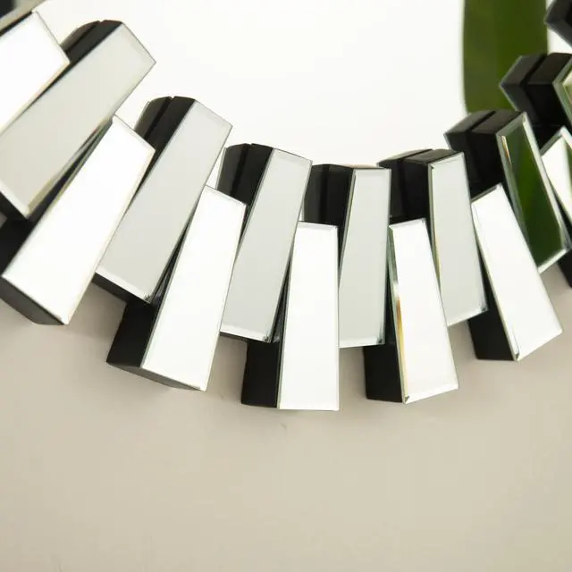 Alt view image 3 of 7 - 32'' Kaltis Mirror, Wall-mounted Modern Decorative Circle PU Mirror, Irregular Shape, Suitable for Bathroom, Bedroom, Living Room, Corridor, Entryway, etc.