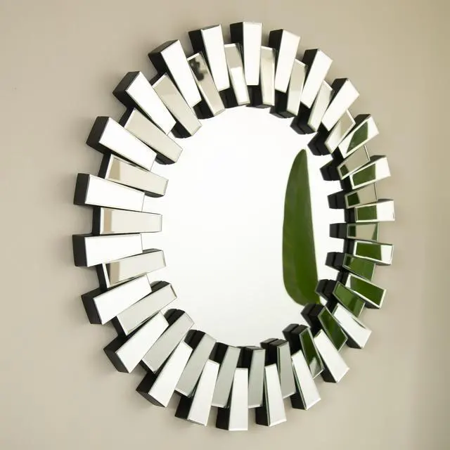 Alt view image 2 of 7 - 32'' Kaltis Mirror, Wall-mounted Modern Decorative Circle PU Mirror, Irregular Shape, Suitable for Bathroom, Bedroom, Living Room, Corridor, Entryway, etc.