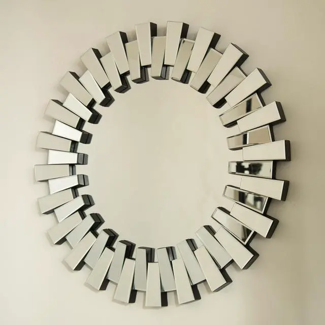 Alt view image 4 of 7 - 32'' Kaltis Mirror, Wall-mounted Modern Decorative Circle PU Mirror, Irregular Shape, Suitable for Bathroom, Bedroom, Living Room, Corridor, Entryway, etc.
