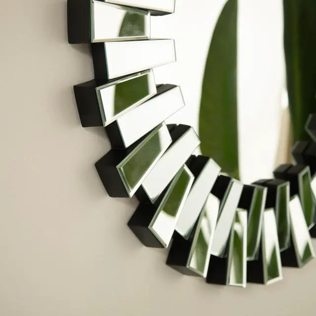 Alt view image 5 of 7 - 32'' Kaltis Mirror, Wall-mounted Modern Decorative Circle PU Mirror, Irregular Shape, Suitable for Bathroom, Bedroom, Living Room, Corridor, Entryway, etc.